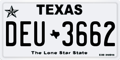 TX license plate DEU3662