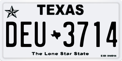 TX license plate DEU3714