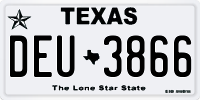 TX license plate DEU3866
