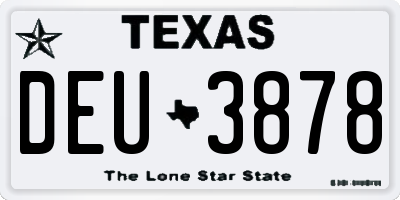 TX license plate DEU3878