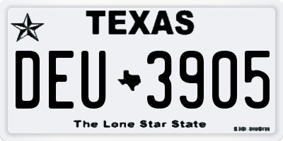 TX license plate DEU3905