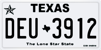 TX license plate DEU3912