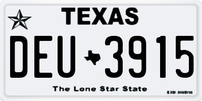 TX license plate DEU3915