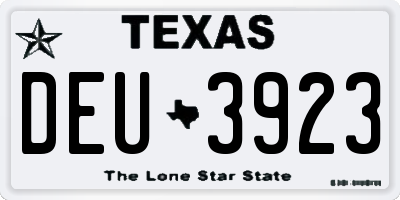 TX license plate DEU3923