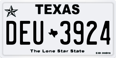 TX license plate DEU3924