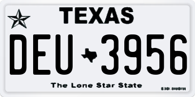 TX license plate DEU3956