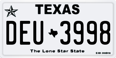 TX license plate DEU3998