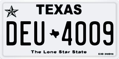 TX license plate DEU4009