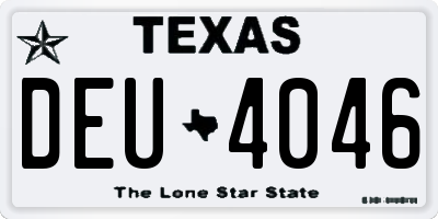 TX license plate DEU4046
