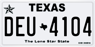 TX license plate DEU4104