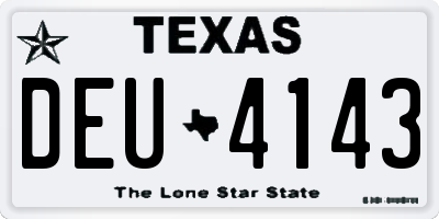 TX license plate DEU4143