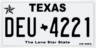 TX license plate DEU4221