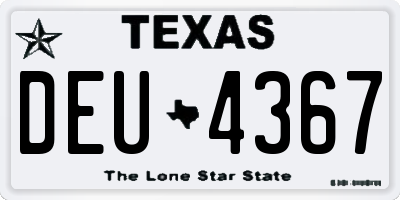 TX license plate DEU4367