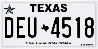 TX license plate DEU4518
