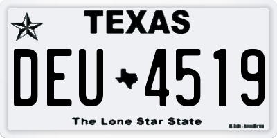 TX license plate DEU4519