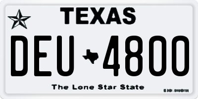 TX license plate DEU4800