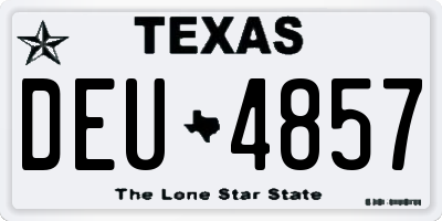 TX license plate DEU4857