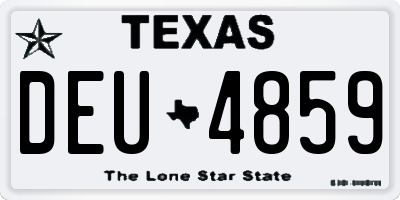 TX license plate DEU4859