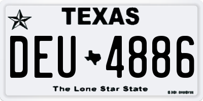 TX license plate DEU4886