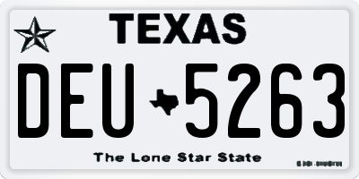TX license plate DEU5263