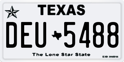 TX license plate DEU5488