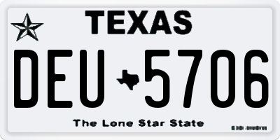 TX license plate DEU5706