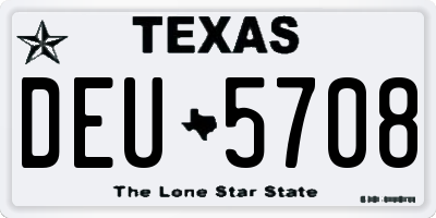 TX license plate DEU5708