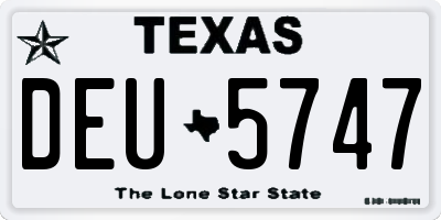 TX license plate DEU5747