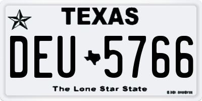 TX license plate DEU5766