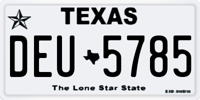 TX license plate DEU5785