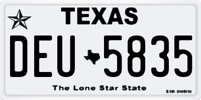 TX license plate DEU5835