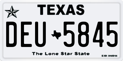 TX license plate DEU5845