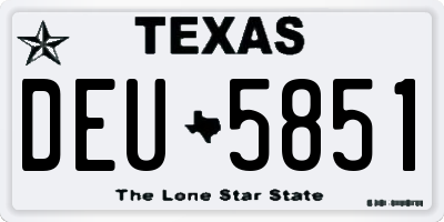 TX license plate DEU5851