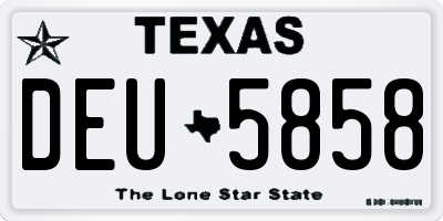 TX license plate DEU5858
