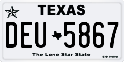 TX license plate DEU5867