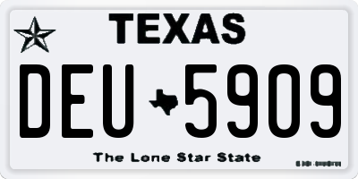 TX license plate DEU5909