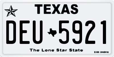 TX license plate DEU5921