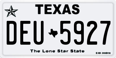 TX license plate DEU5927
