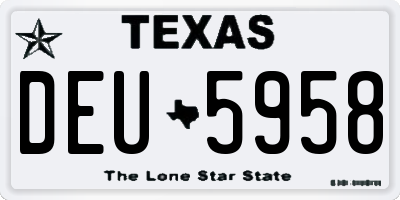TX license plate DEU5958