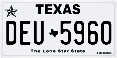 TX license plate DEU5960