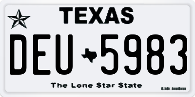TX license plate DEU5983