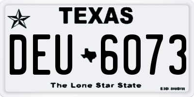 TX license plate DEU6073