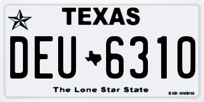 TX license plate DEU6310