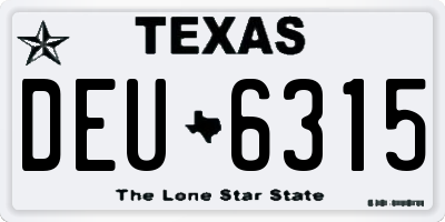 TX license plate DEU6315