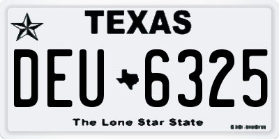 TX license plate DEU6325