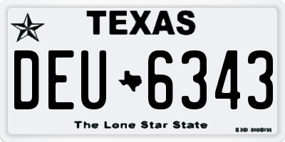 TX license plate DEU6343