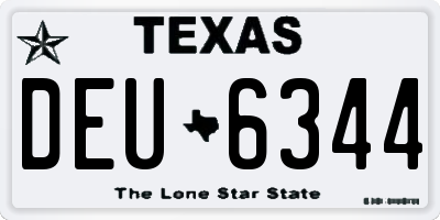TX license plate DEU6344