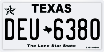 TX license plate DEU6380