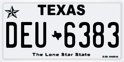 TX license plate DEU6383