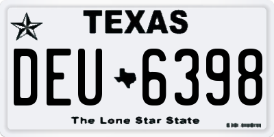 TX license plate DEU6398